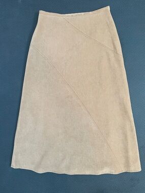 Vintage D’Allaird Women's Sz 8 Tan/Brown Faux Suede A-Line Skirt